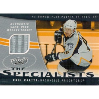 Jersey karty - Kariya Paul - 2006-07 Power Play Specialists Jerseys No.S-PK