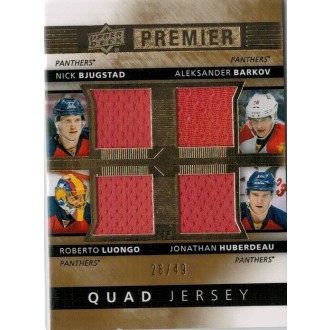 Jersey karty - Barkov Aleksander, Luongo Roberto, Bjugstad Nick, Huberdeau Jonathan - 2014-15 Premier Quads No.PQ4-FLO