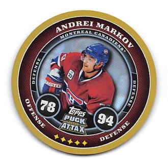 Insertní karty - Markov Andrei - 2009-10 Topps Puck Attax Gold Foil No.101