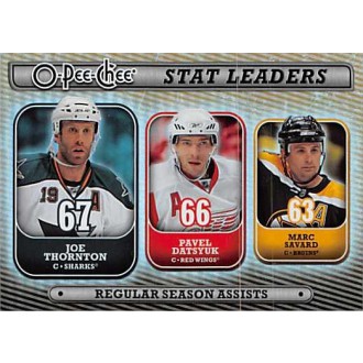 Insertní karty - Datsyuk Pavel, Thornton Joe, Savard Marc - 2008-09 O-Pee-Chee Stat Leaders No.SL3