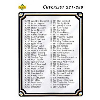 Řadové karty - Checklist 221-330 - 1992-93 Upper Deck No.280