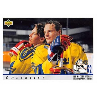 Řadové karty - Forsberg Peter, Blomsten Arto - 1992-93 Upper Deck No.369