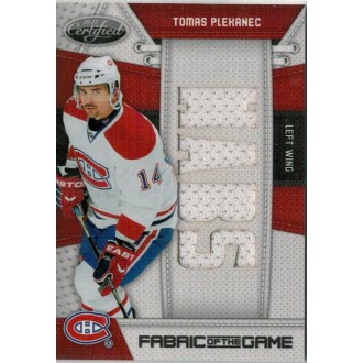 Jersey karty - Plekanec Tomáš - 2011-12 Certified Fabric of the Game NHL Die Cut No.76