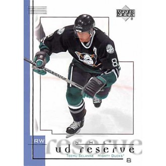 Řadové karty - Selanne Teemu - 2000-01 UD Reserve No.3