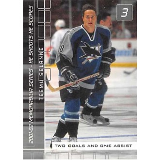 Insertní karty - Selanne Teemu - 2001-02 BAP Memorabilia He Shoots He Scores Points No.20