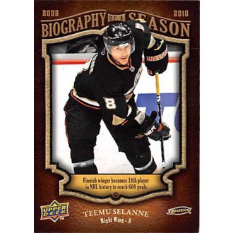 Insertní karty - Selanne Teemu - 2009-10 Upper Deck Biography of a Season No.BOS28