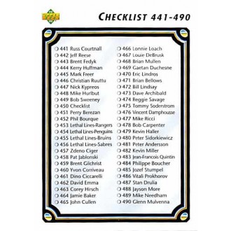 Řadové karty - Checklist 441-540 - 1992-93 Upper Deck No.450