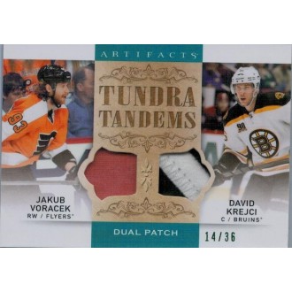 Patch karty - Voráček Jakub, Krejčí David - 2014-15 Artifacts Tundra Tandems Patches Emerald No.TT-VK