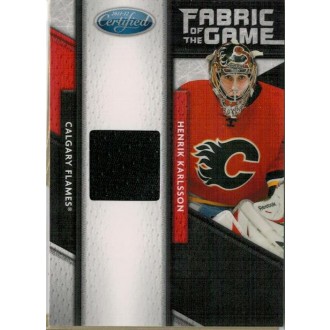 Jersey karty - Karlsson Henrik - 2011-12 Certified Fabric of the Game No.26