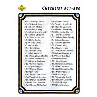 Řadové karty - Checklist 541-640 - 1992-93 Upper Deck No.550