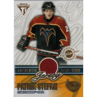Jersey karty - Štefan Patrik - 2002-03 Titanium Jerseys - red No.4