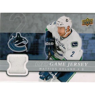 Jersey karty - Ohlund Mattias - 2008-09 Upper Deck Game Jerseys No.GJ2-MO