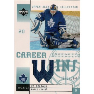 Jersey karty - Belfour Ed - 2002-03 Mask Collection Career Wins Jersey No.CW-EB