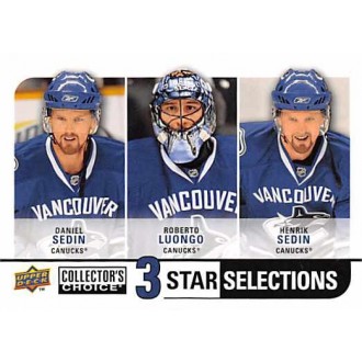 Řadové karty - Luongo Roberto, Sedin Daniel, Sedin Henrik - 2008-09 Collectors Choice No.279