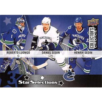 Řadové karty - Luongo Roberto, Sedin Daniel, Sedin Henrik - 2009-10 Collectors Choice No.229