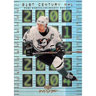 Insertní karty - Kariya Paul - 1999-00 MVP 21st Century NHL  No.3