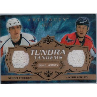 Jersey karty - Fedorov Sergei, Kozlov Viktor - 2008-09 Artifacts Tundra Tandems Bronze No.TT-KF