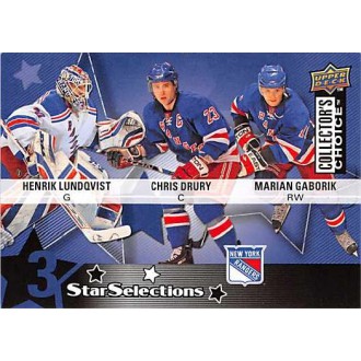 Řadové karty - Lundqvist Henrik, Drury Chris, Gáborík Marián - 2009-10 Collectors Choice No.220