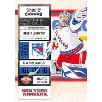 Řadové karty - Lundqvist Henrik - 2010-11 Playoff Contenders No.72