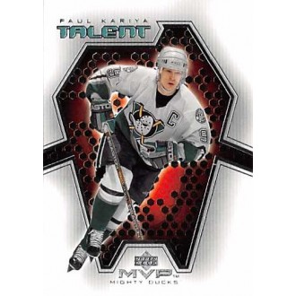 Insertní karty - Kariya Paul - 2001-02 MVP Talent No.MT8