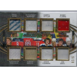 Jersey karty - Yzerman Steve, Bure Pavel, Ovechkin Alexander, Malkin Evgeni, Sakic Joe - 2016-17 Leaf ITG Game Used - International Showdown Gold No.IS
