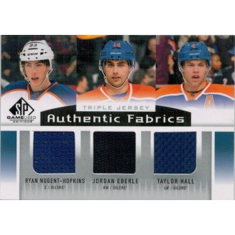Jersey karty - Nugent-Hopkins Ryan, Eberle Jordan, Hall Taylor - 2013-14 SP Game Used Authentic Fabrics Triples No.AF3-EDM