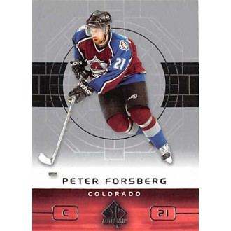 Řadové karty - Forsberg Peter - 2002-03 SP Authentic No.23
