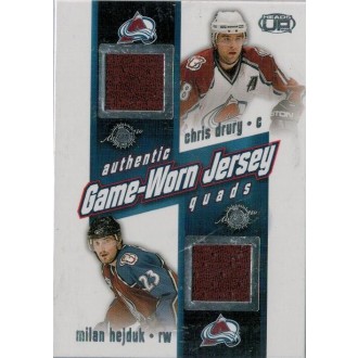Jersey karty - Tanguay Alex, Nedorost Václav, Drury Chris, Hejduk Milan - 2002-03 Heads Up Quad Jerseys No.8
