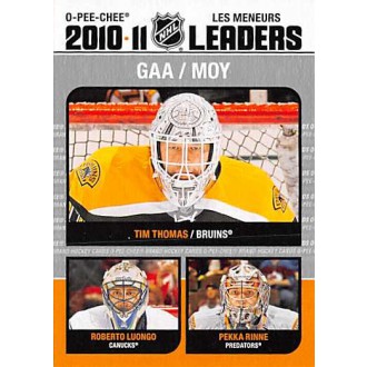 Insertní karty - Rinne Pekka, Thomas Tim, Luongo Roberto - 2011-12 O-Pee-Chee League Leaders No.LL8