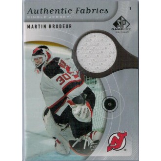 Jersey karty - Brodeur Martin - 2005-06 SP Game Used Authentic Fabrics  No.AF-BR