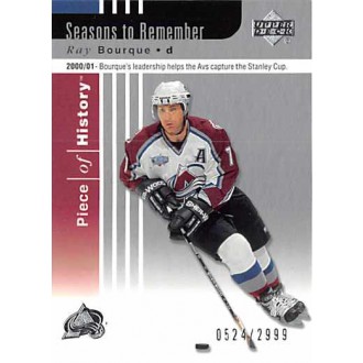 Řadové karty - Bourque Ray - 2002-03 Piece of History No.98