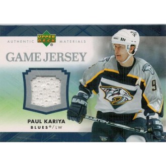 Jersey karty - Kariya Paul - 2007-08 Upper Deck Game Jerseys No.J-PK
