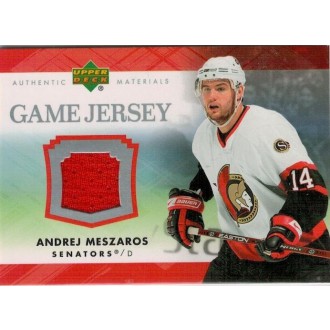 Jersey karty - Meszaros Andrej - 2007-08 Upper Deck Game Jerseys - red No.J-ME