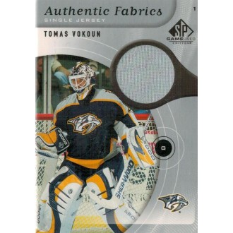 Jersey karty - Vokoun Tomáš - 2005-06 SP Game Used Authentic Fabrics No.AF-TV