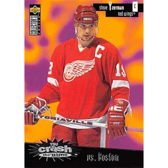 Insertní karty - Yzerman Steve - 1996-97 Collectors Choice Crash the Game Silver vs. Boston No.C10