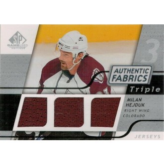 Jersey karty - Hejduk Milan - 2008-09 SP Game Used Triple Authentic Fabrics No.3AF-MH