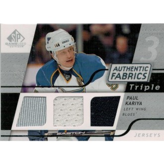 Jersey karty - Kariya Paul - 2008-09 SP Game Used Triple Authentic Fabrics No.3AF-KA