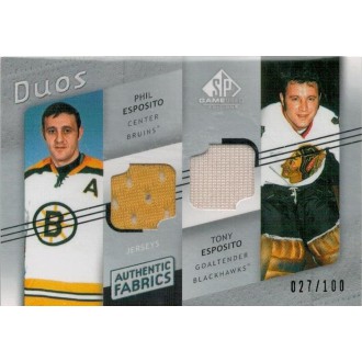 Jersey karty - Esposito Phil, Esposito Tony - 2008-09 SP Game Used Authentic Fabrics Duos No.AF2-EE