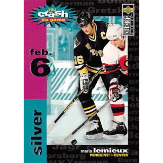 Insertní karty - Lemieux Mario - 1995-96 Collectors Choice Crash the Game Silver Februar 6 No.C25