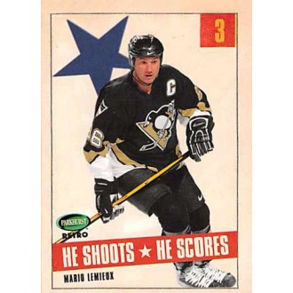 Insertní karty - Lemieux Mario - 2002-03 Parkhurst Retro He Shoots He Scores Points No.18