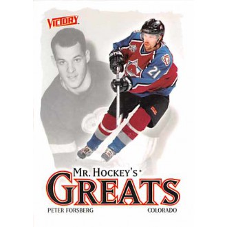 Řadové karty - Forsberg Peter - 2001-02 Victory No.394