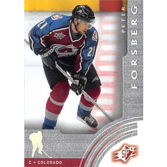 Řadové karty - Forsberg Peter - 2001-02 SPx No.14