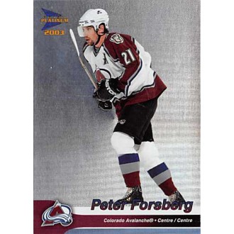 Řadové karty - Forsberg Peter - 2002-03 McDonalds Pacific No.8