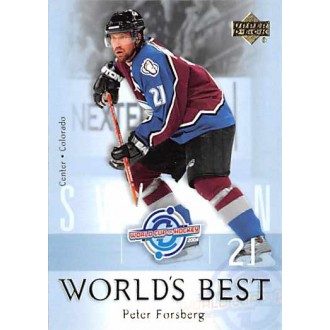 Insertní karty - Forsberg Peter - 2004-05 Upper Deck Worlds Best No.WB25