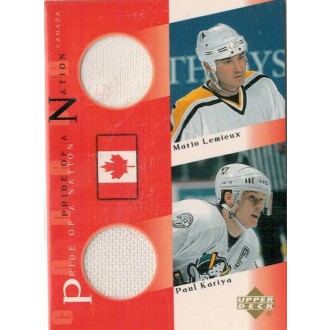 Jersey karty - Lemieux Mario, Kariya Paul - 2001-02 Upper Deck Pride of a Nation No.DP-LK