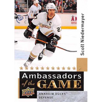 Insertní karty - Niedermayer Scott - 2009-10 Upper Deck Ambassadors of the Game No.AG31