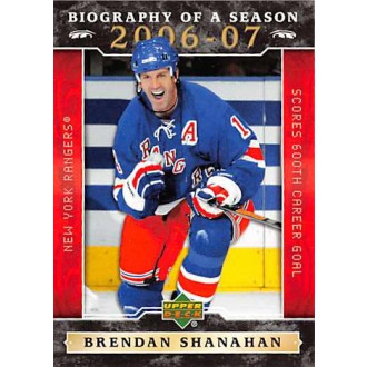 Insertní karty - Shanahan Brendan - 2006-07 Upper Deck Biography of a Season No.BOS2