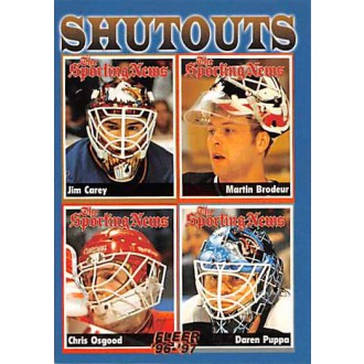 Řadové karty - Brodeur Martin, Carey Jim, Osgood Chris, Puppa Daren - 1996-97 Fleer No.146