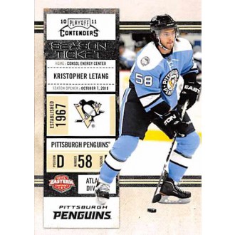 Řadové karty - Letang Kristopher - 2010-11 Playoff Contenders No.15