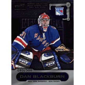 Řadové karty - Blackburn Dan - 2001-02 Pacific Spring Expo Rookie Collection No.9